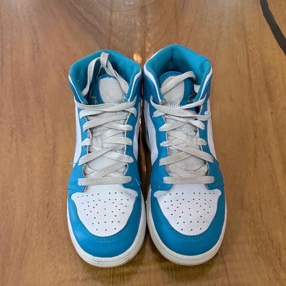 Nike Air Jordan Mid Blue and White. Gently used. See photos
